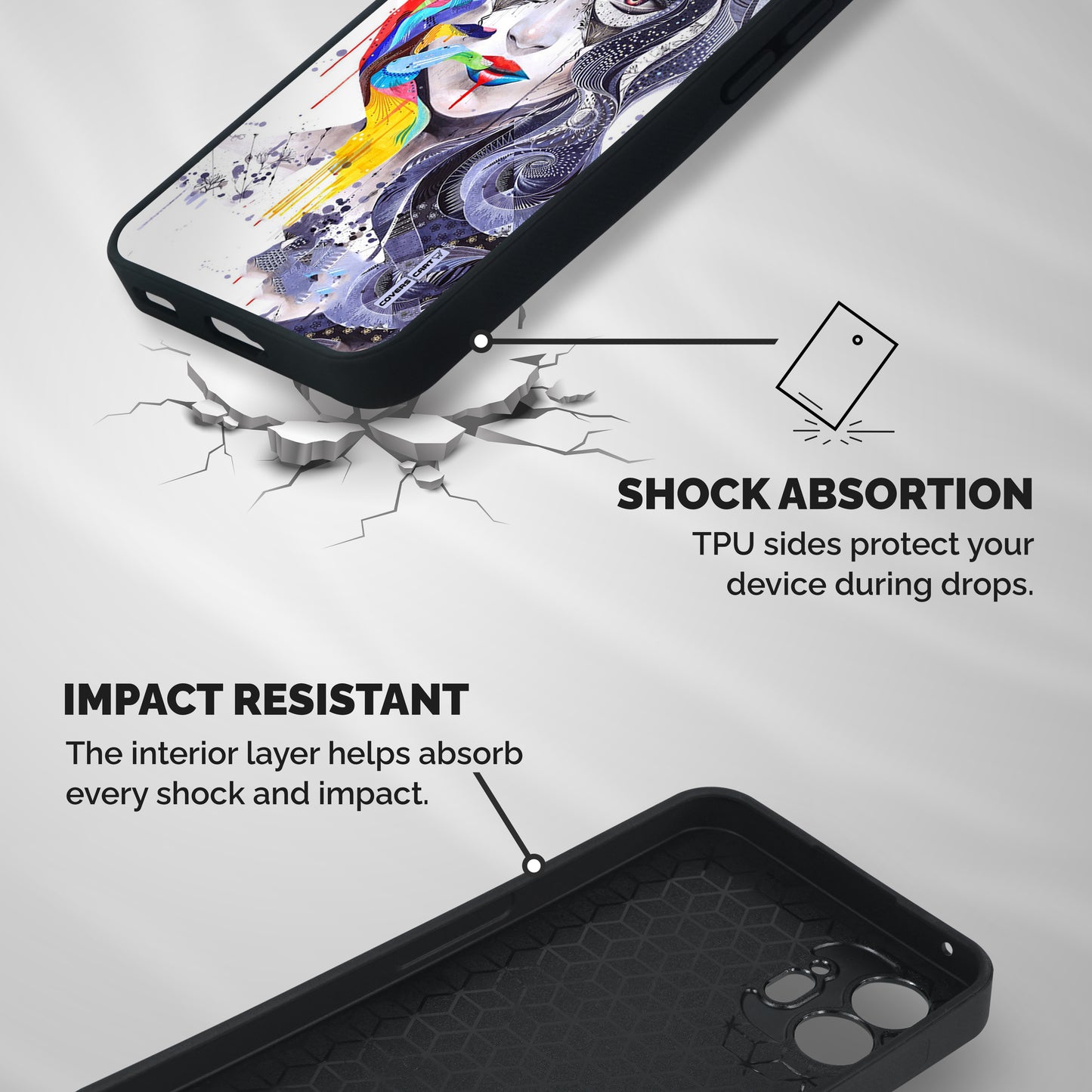 Astonishing Artwork Shockproof Hybrid Protection (Metal + TPU) Back Case Cover