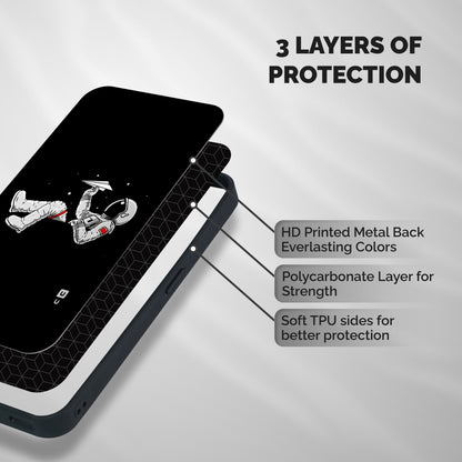 Astronaut Aeroplane Shockproof Hybrid Protection (Metal + TPU) Back Case Cover