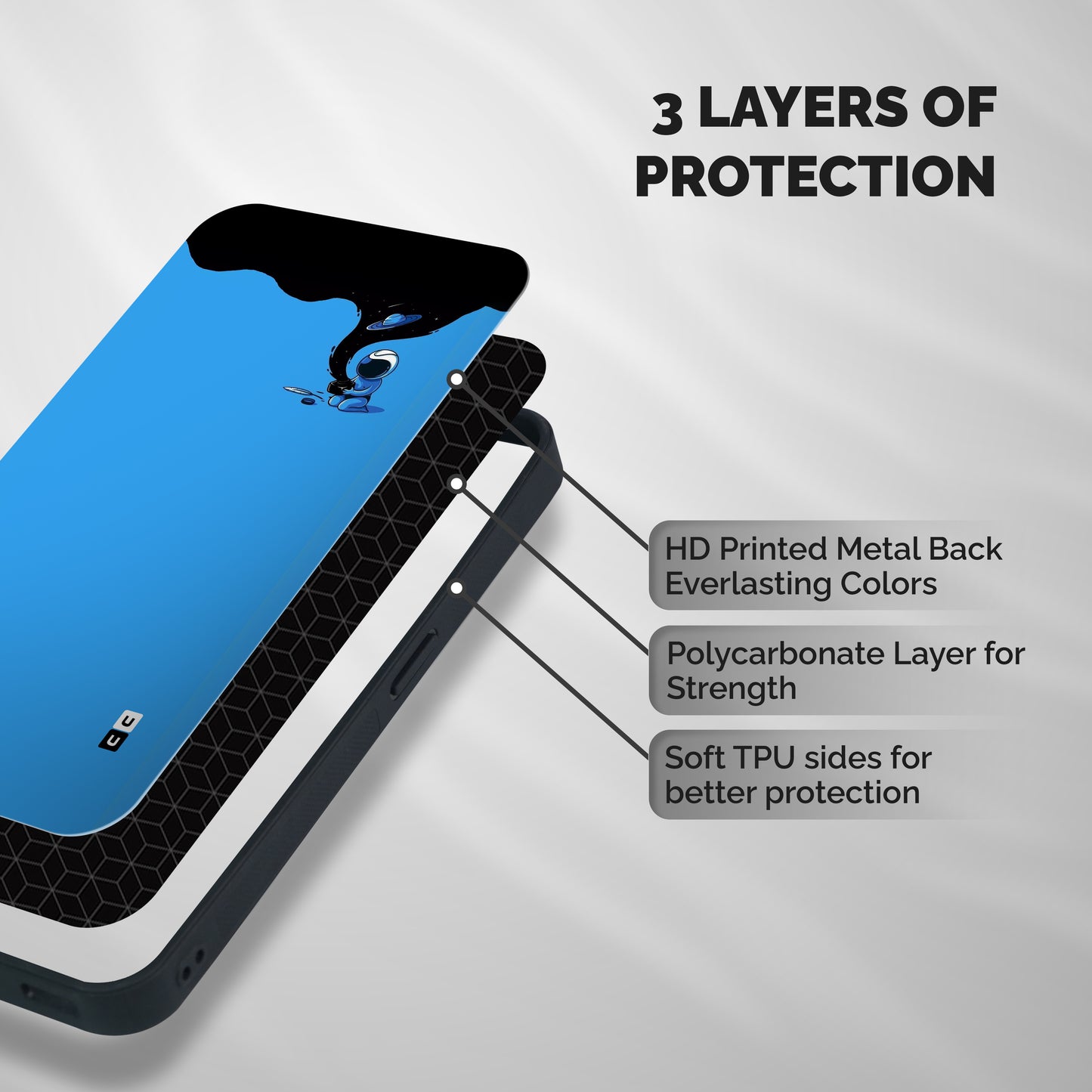 Astronaut Creativity Paint Sky Shockproof Hybrid Protection (Metal + TPU) Back Case Cover