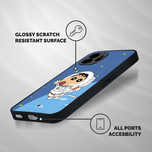 Astronaut Shinchan Shockproof Hybrid Protection (Metal + TPU) Back Case Cover