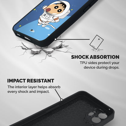 Astronaut Shinchan Shockproof Hybrid Protection (Metal + TPU) Back Case Cover