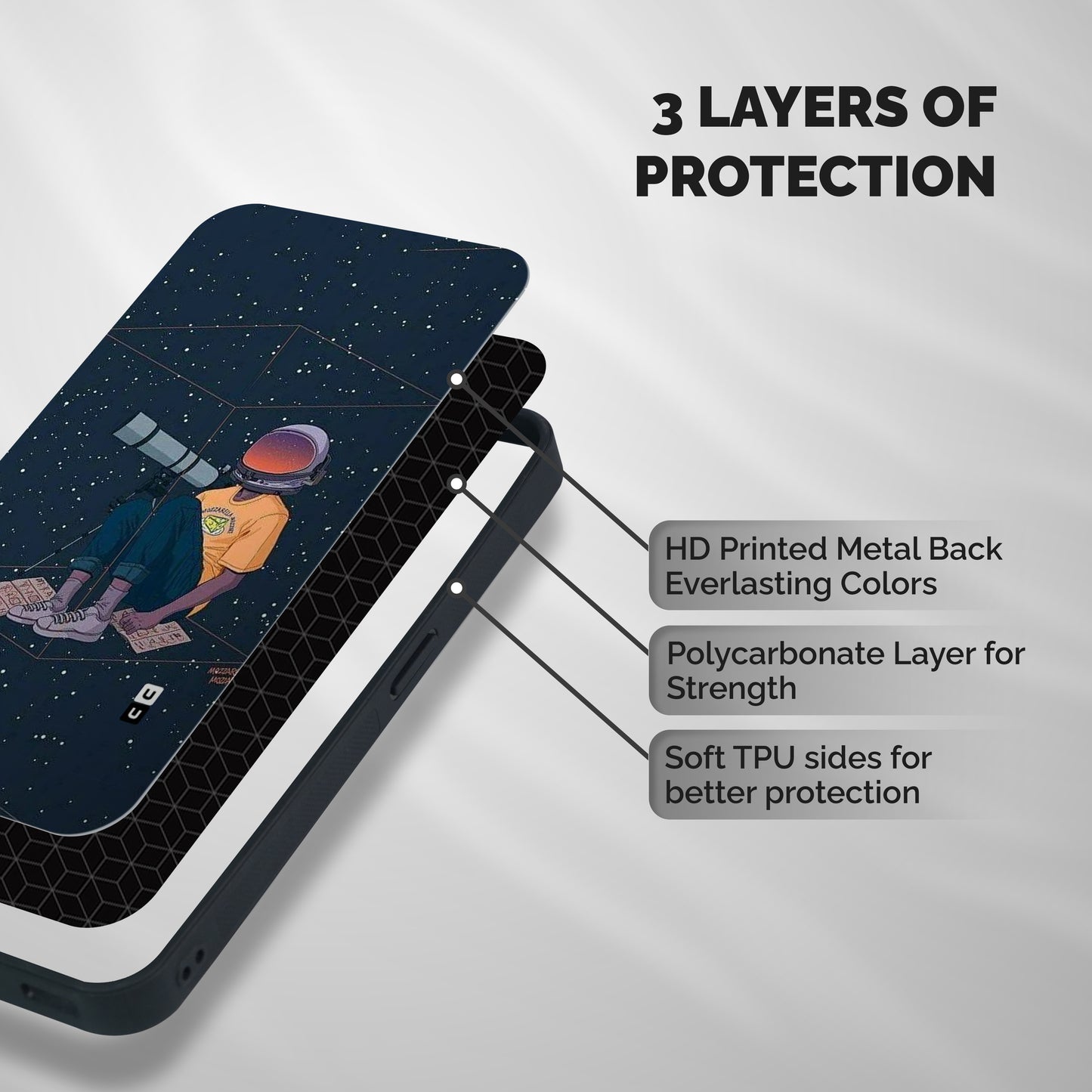 AstroNOT Shockproof Hybrid Protection (Metal + TPU) Back Case Cover