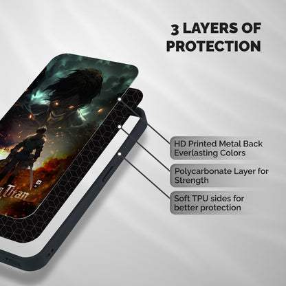 Atack On Titan Shockproof Hybrid Protection (Metal + TPU) Back Case Cover
