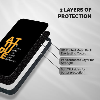 Attitude Difference Shockproof Hybrid Protection (Metal + TPU) Back Case Cover
