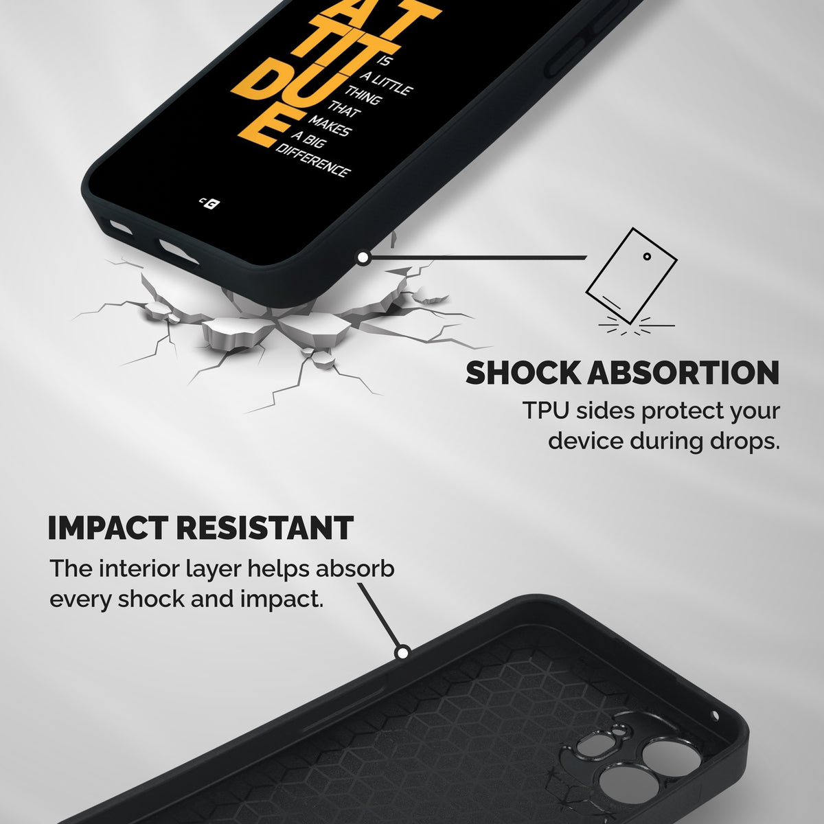 Attitude Difference Shockproof Hybrid Protection (Metal + TPU) Back Case Cover