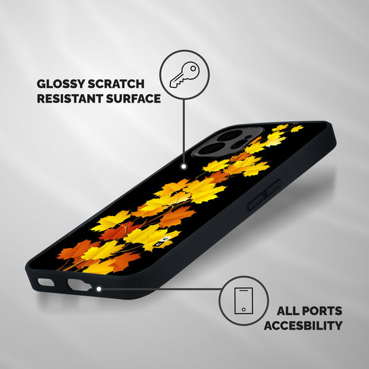 Autumn Forest Leaves Shockproof Hybrid Protection (Metal + TPU) Back Case Cover