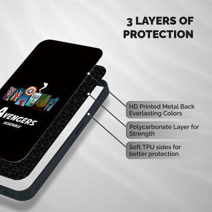 Avengers Assemble Shockproof Hybrid Protection (Metal + TPU) Back Case Cover