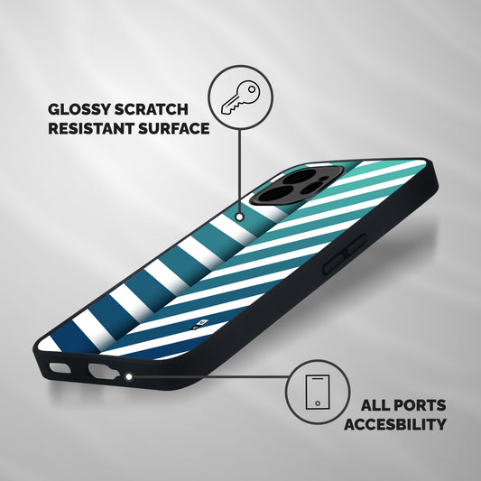 Awesome Angular Stripes Shockproof Hybrid Protection (Metal + TPU) Back Case Cover