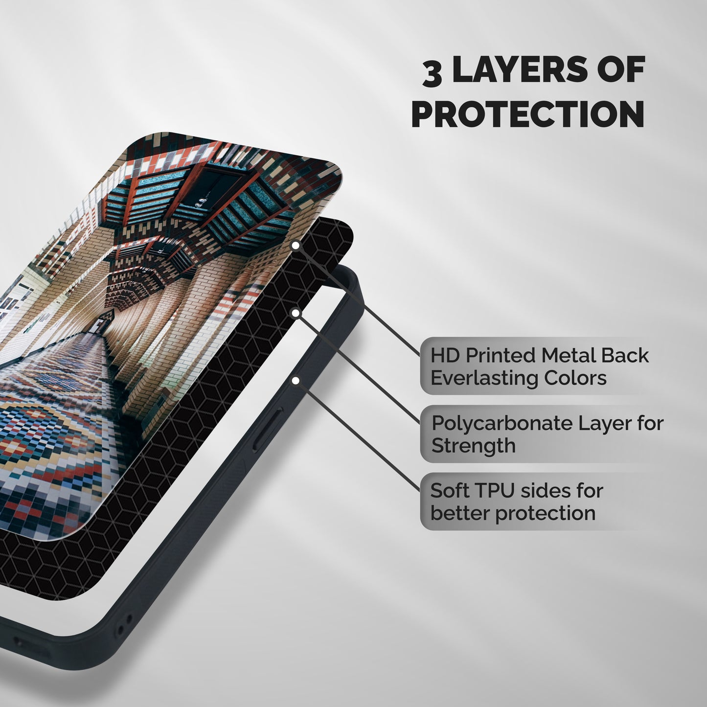 Awesome Architecture Shockproof Hybrid Protection (Metal + TPU) Back Case Cover