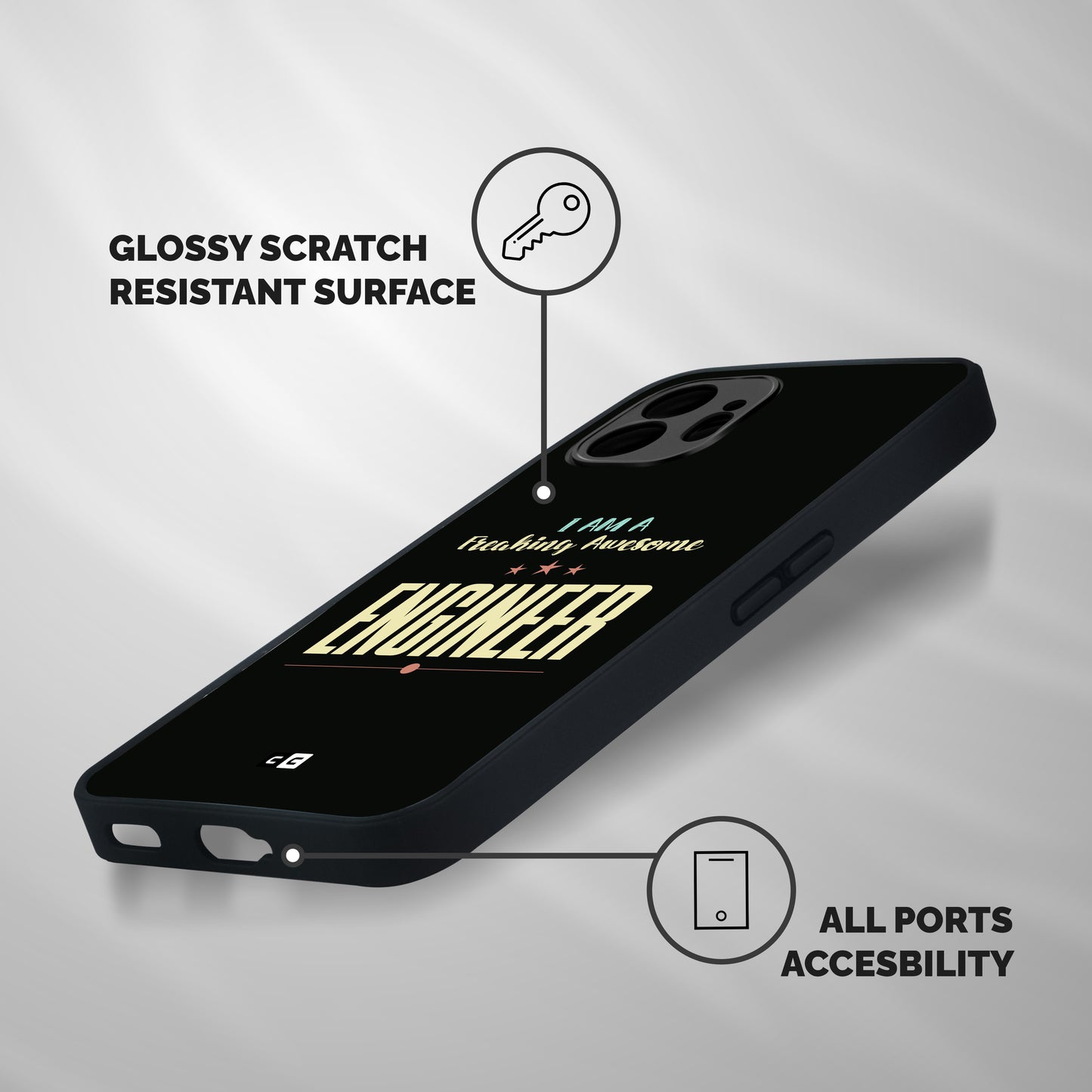 Awesome Engineer Shockproof Hybrid Protection (Metal + TPU) Back Case Cover