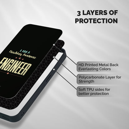 Awesome Engineer Shockproof Hybrid Protection (Metal + TPU) Back Case Cover