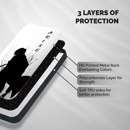 Awesome Jinwoo Arise Shockproof Hybrid Protection (Metal + TPU) Back Case Cover
