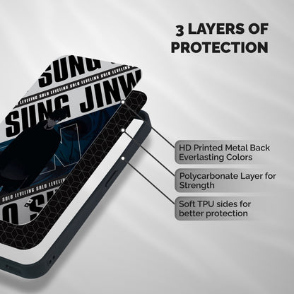 Awesome Jinwoo Rage Shockproof Hybrid Protection (Metal + TPU) Back Case Cover