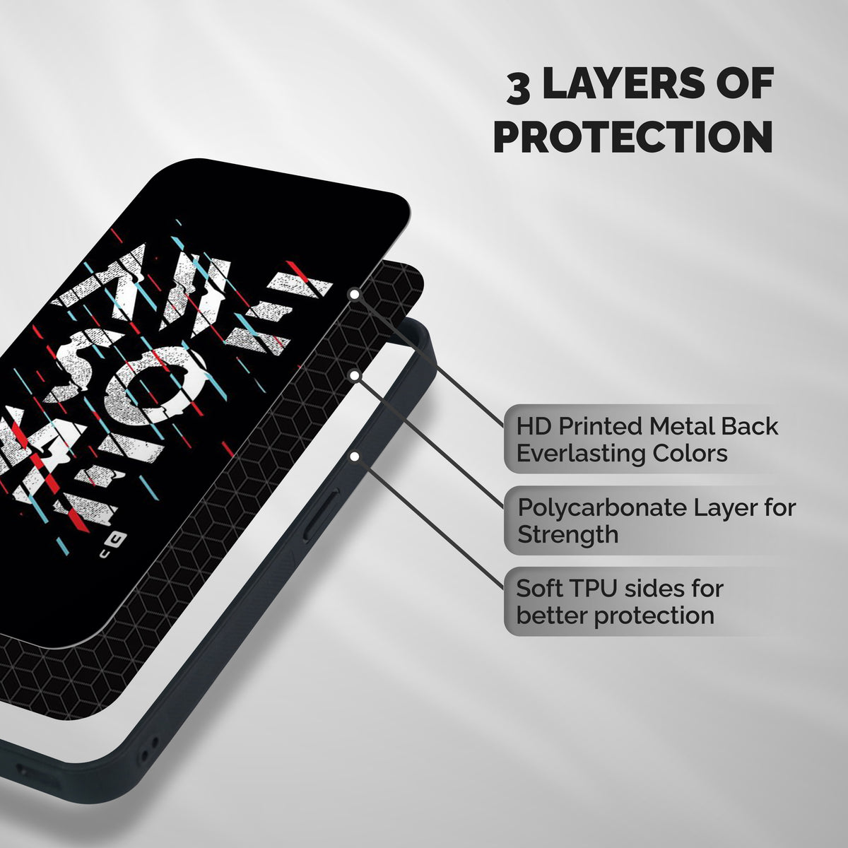 Awesome Me Shockproof Hybrid Protection (Metal + TPU) Back Case Cover