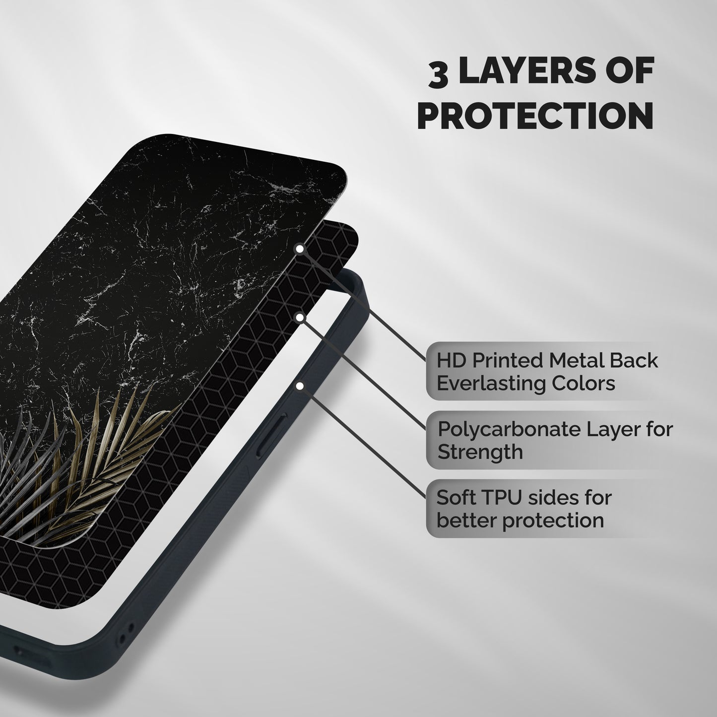 Awesome Royal Marble Shockproof Hybrid Protection (Metal + TPU) Back Case Cover