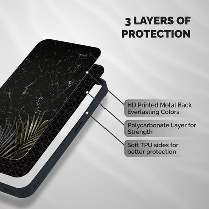 Awesome Royal Marble Shockproof Hybrid Protection (Metal + TPU) Back Case Cover