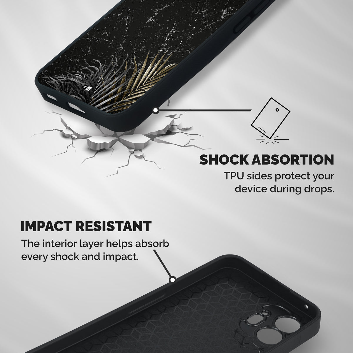 Awesome Royal Marble Shockproof Hybrid Protection (Metal + TPU) Back Case Cover