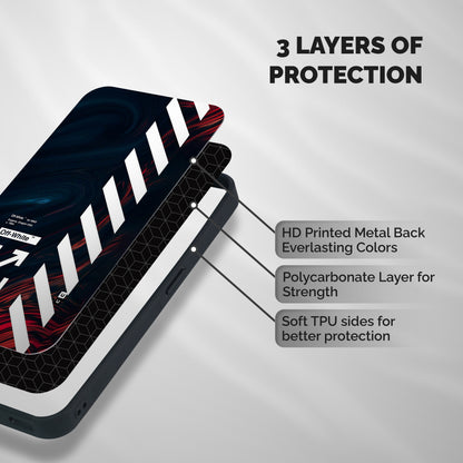 Awesome Stripes Shockproof Hybrid Protection (Metal + TPU) Back Case Cover