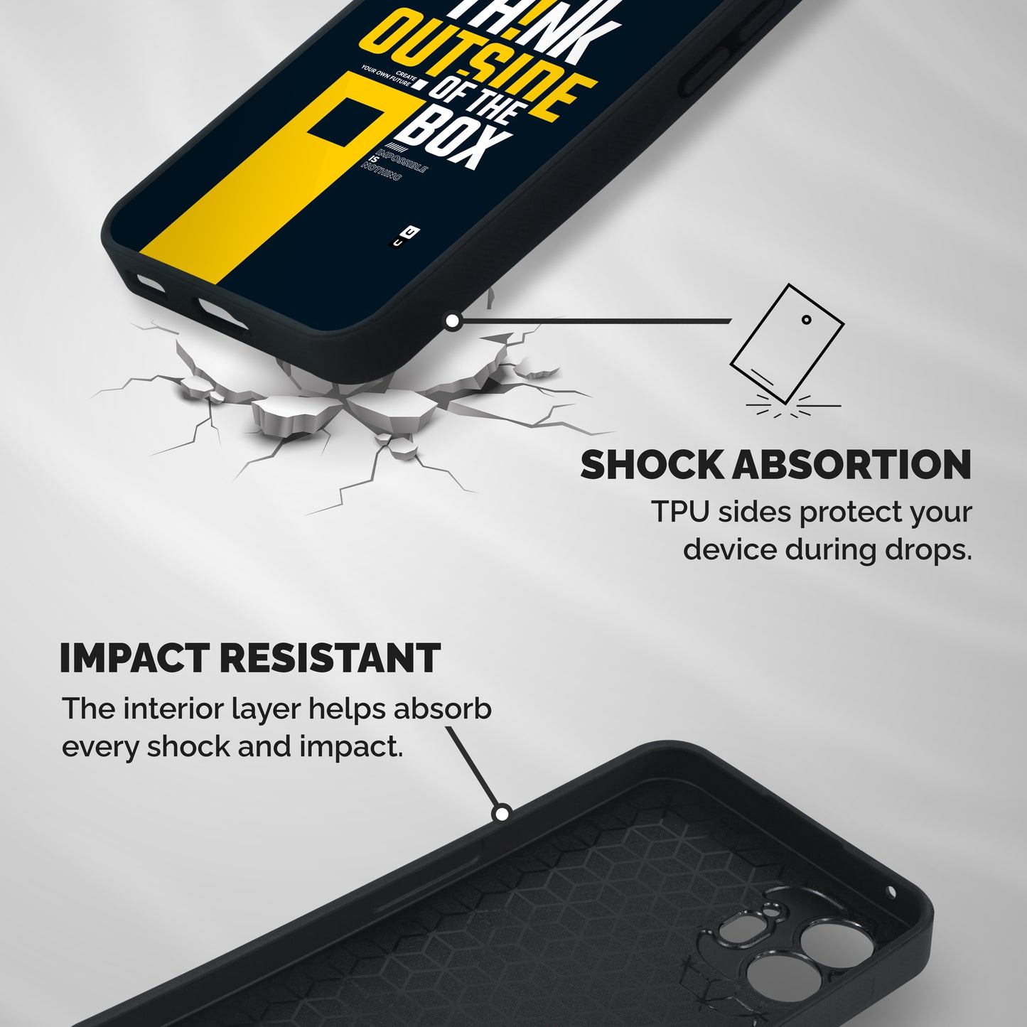 Awesome Think Out Side Shockproof Hybrid Protection (Metal + TPU) Back Case Cover
