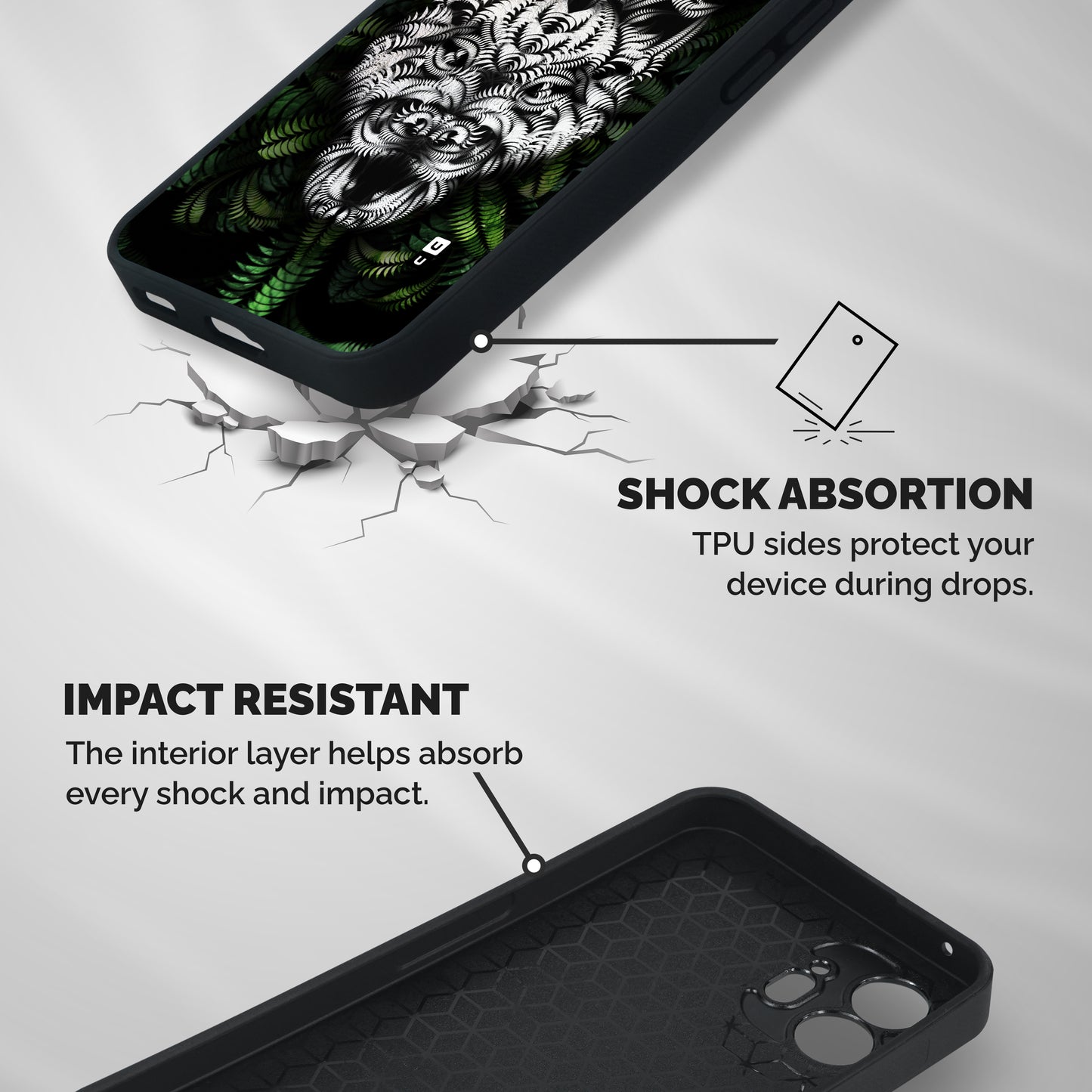Aztec Art Tiger Shockproof Hybrid Protection (Metal + TPU) Back Case Cover