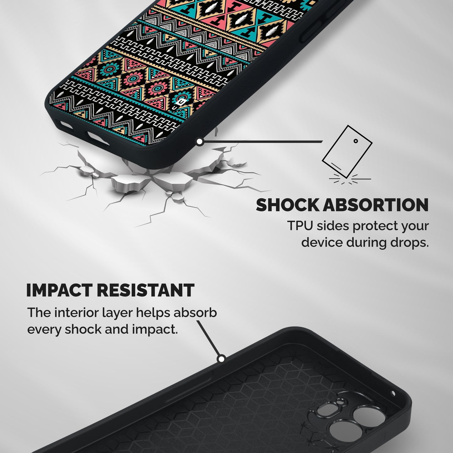 Aztec Beautiful Creativity Shockproof Hybrid Protection (Metal + TPU) Back Case Cover