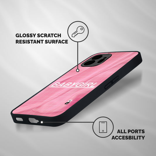 Baby Girl Check Shockproof Hybrid Protection (Metal + TPU) Back Case Cover