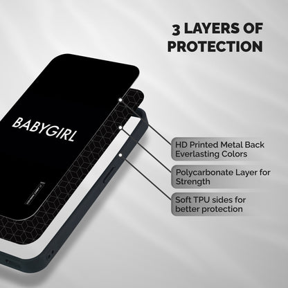 Baby Girl Shockproof Hybrid Protection (Metal + TPU) Back Case Cover