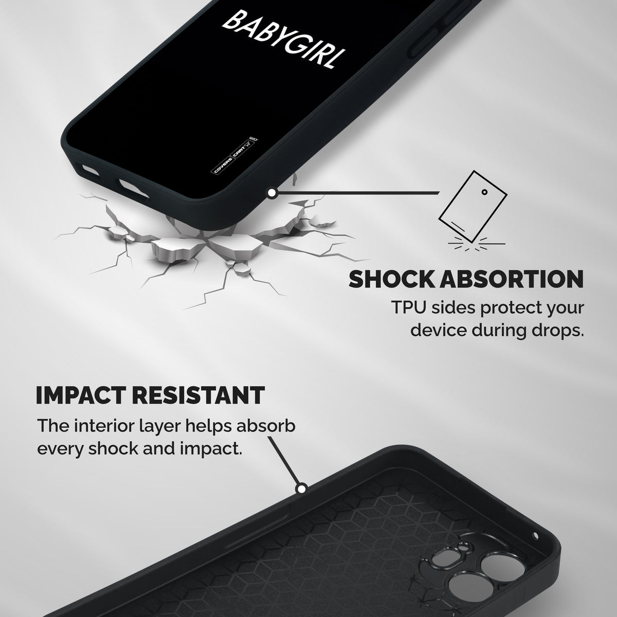 Baby Girl Shockproof Hybrid Protection (Metal + TPU) Back Case Cover