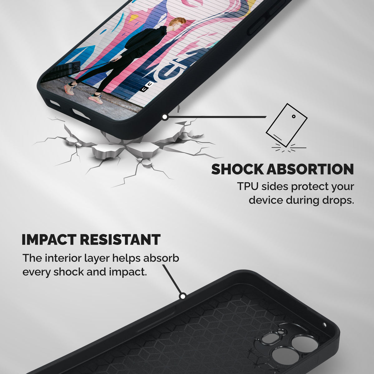 Backpacker Shockproof Hybrid Protection (Metal + TPU) Back Case Cover