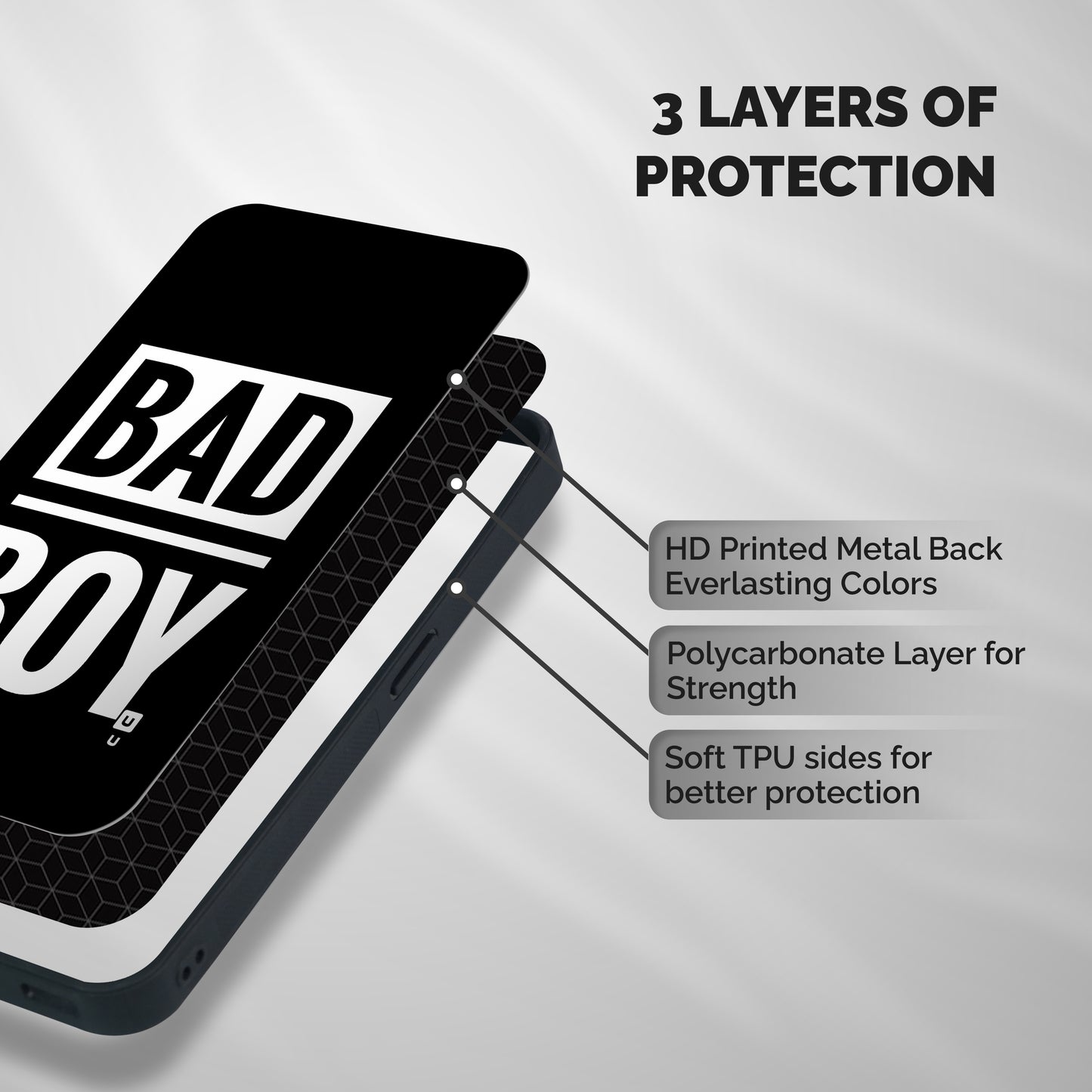 Bad Boy Shockproof Hybrid Protection (Metal + TPU) Back Case Cover