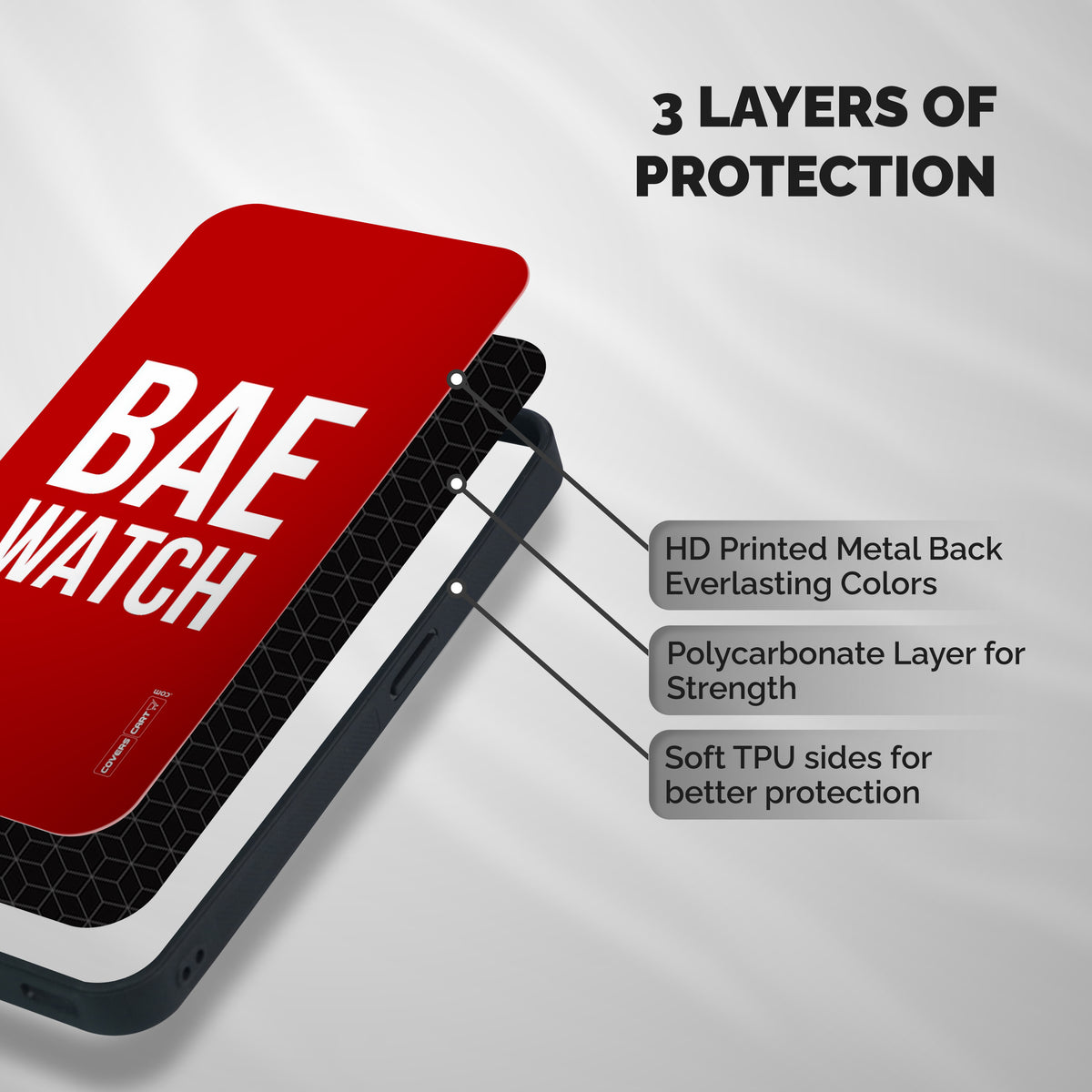 Bae Watch Shockproof Hybrid Protection (Metal + TPU) Back Case Cover