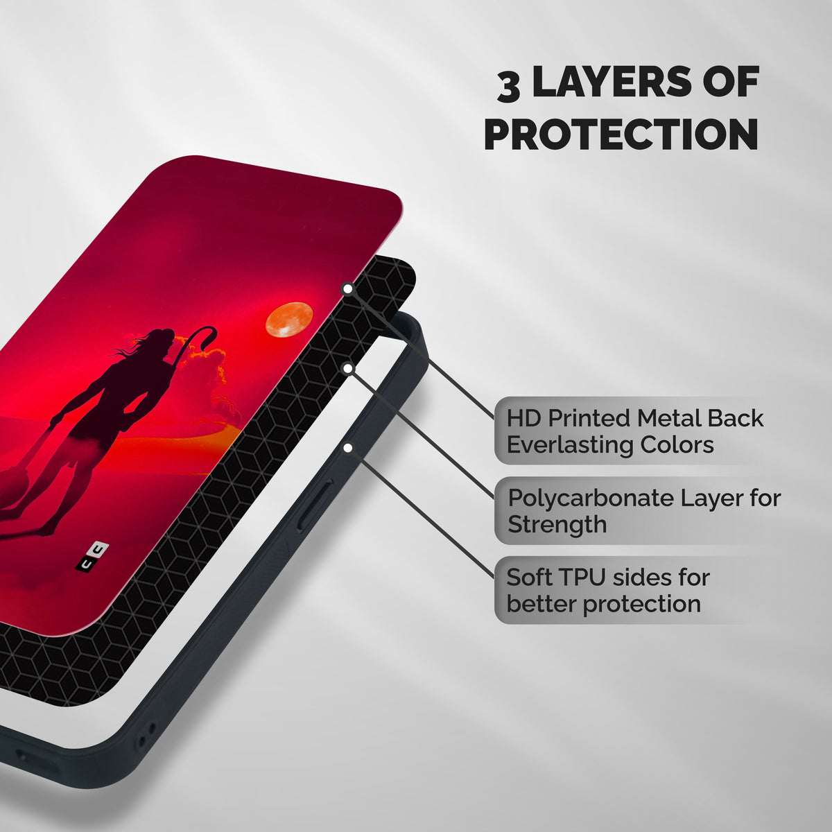 Bajrang Bali Shockproof Hybrid Protection (Metal + TPU) Back Case Cover
