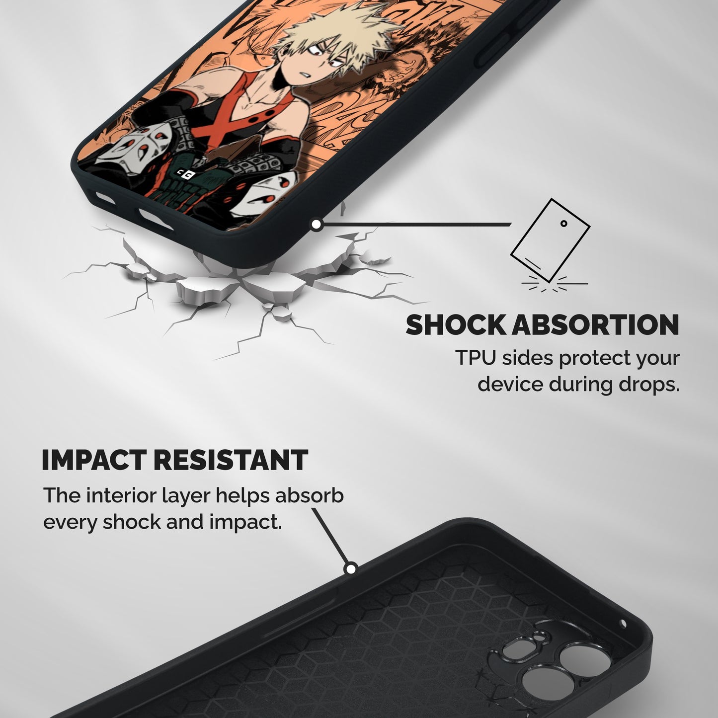 Bakugo Anime Manga Shockproof Hybrid Protection (Metal + TPU) Back Case Cover