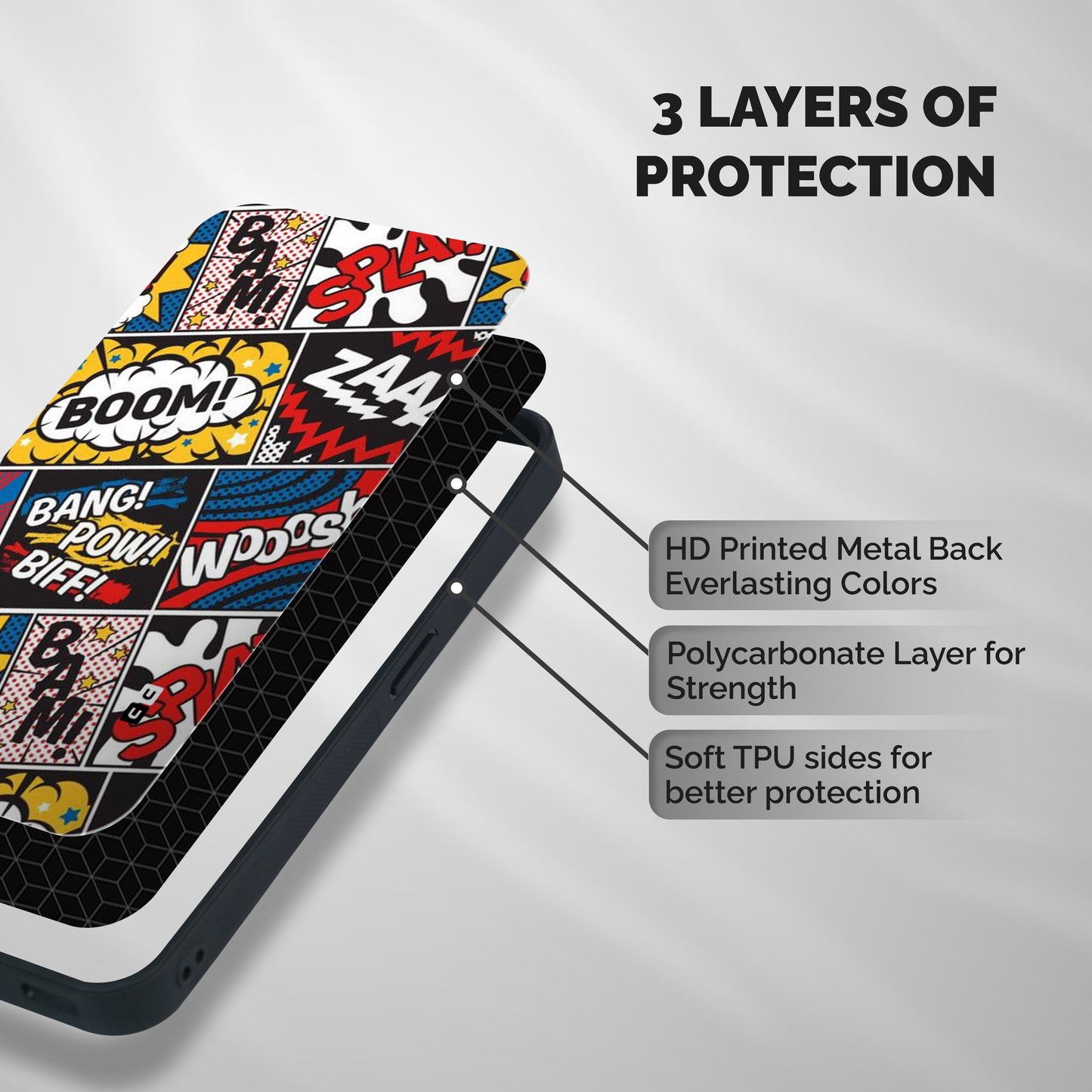 Bam Pattern Shockproof Hybrid Protection (Metal + TPU) Back Case Cover