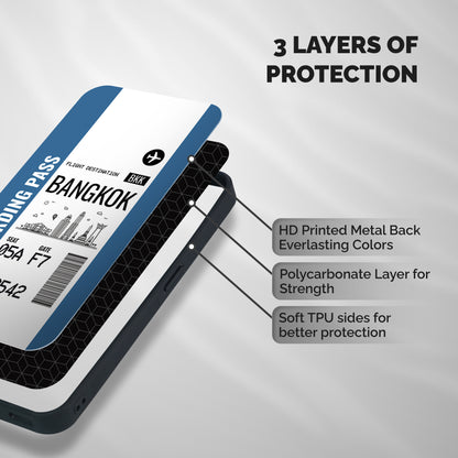 Bangkok Boarding Pass Shockproof Hybrid Protection (Metal + TPU) Back Case Cover