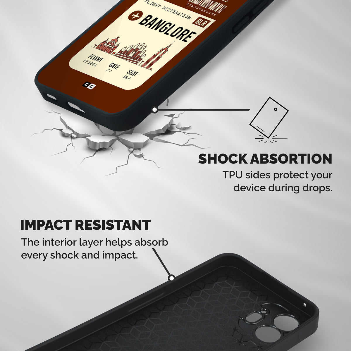 Banglore Boarding Pass Shockproof Hybrid Protection (Metal + TPU) Back Case Cover