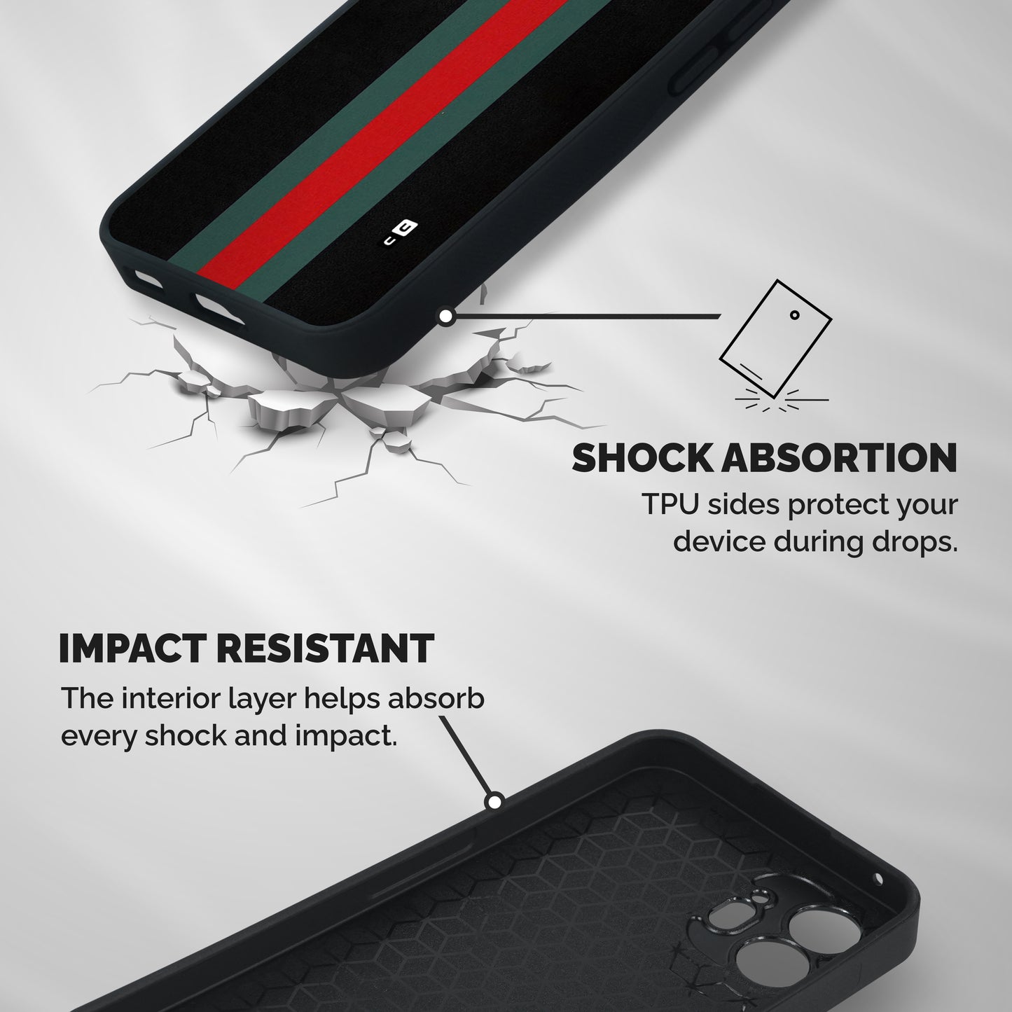 Basic Colored Stripes Shockproof Hybrid Protection (Metal + TPU) Back Case Cover