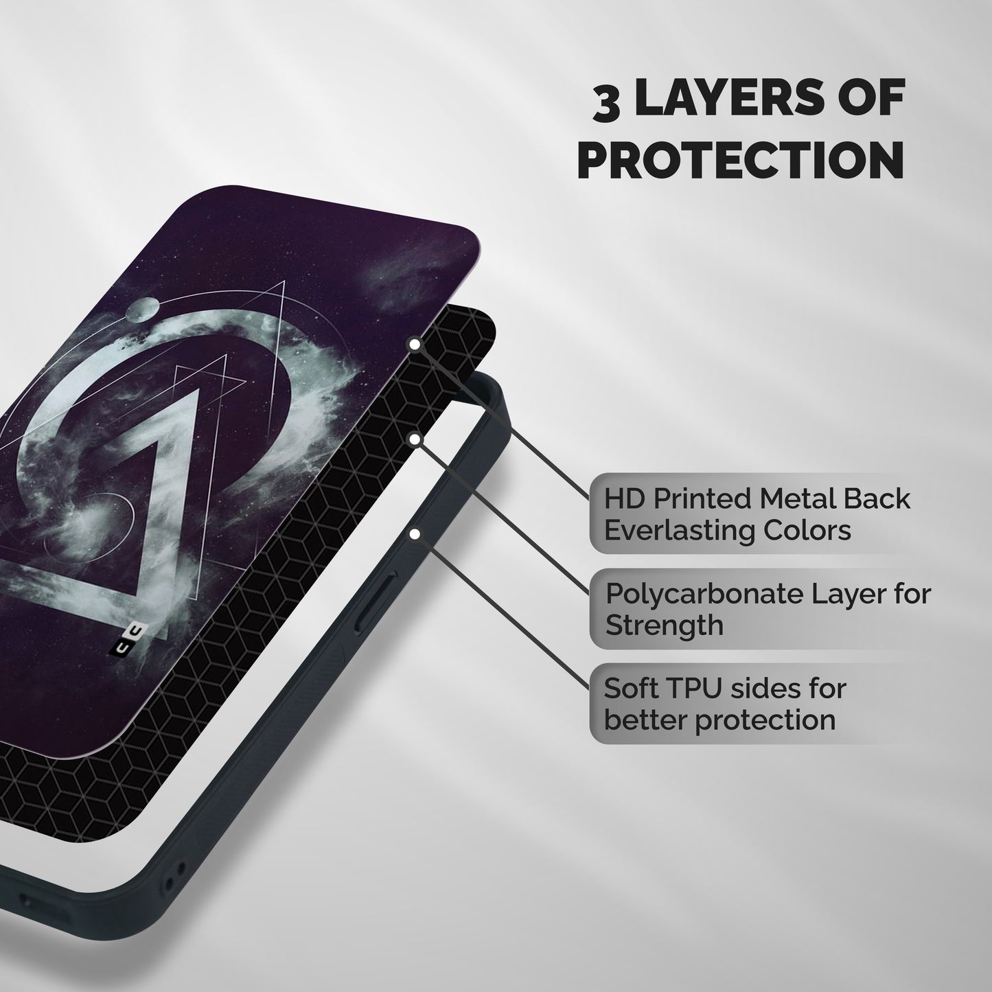 Basic Galaxy Shape Shockproof Hybrid Protection (Metal + TPU) Back Case Cover