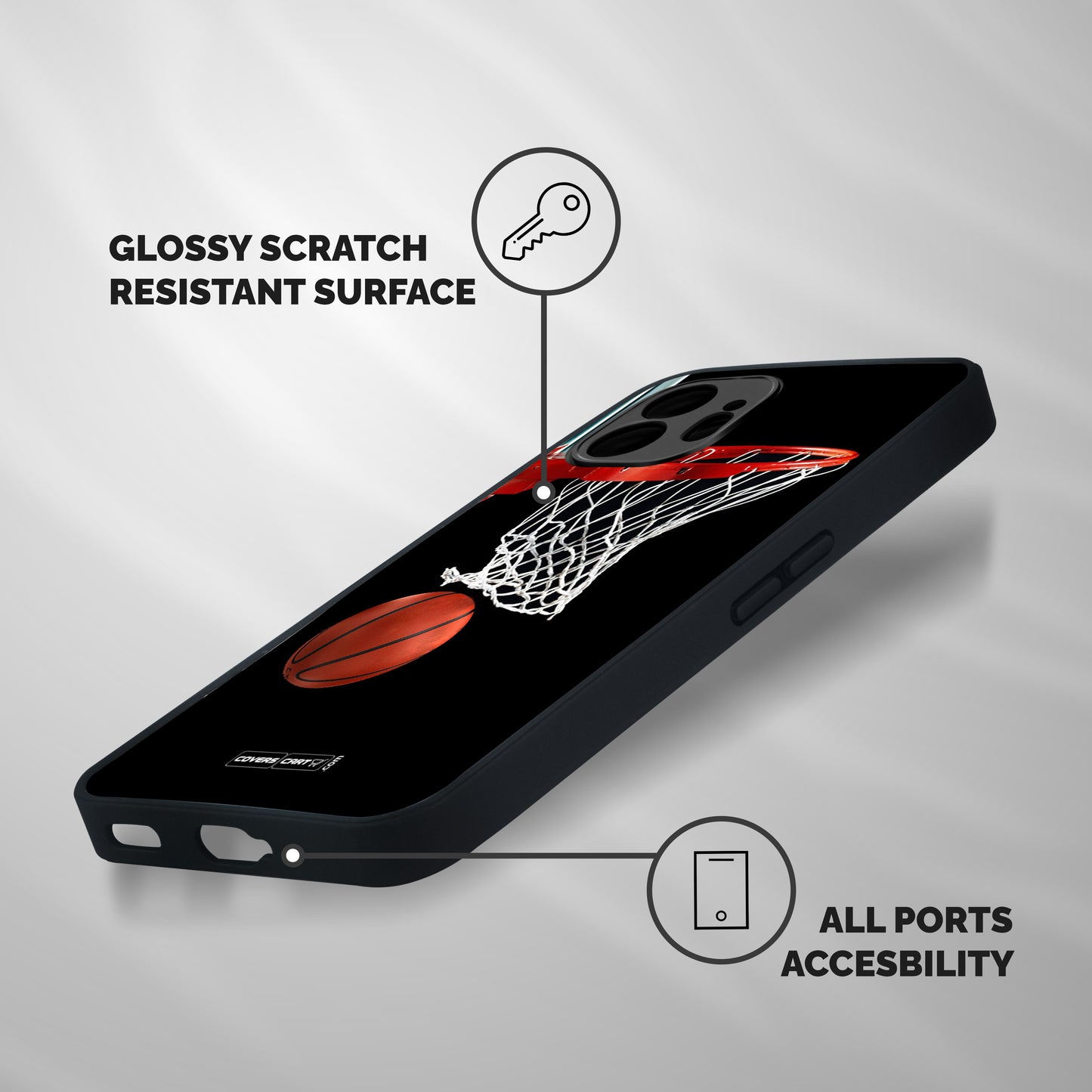 Basketball Shockproof Hybrid Protection (Metal + TPU) Back Case Cover