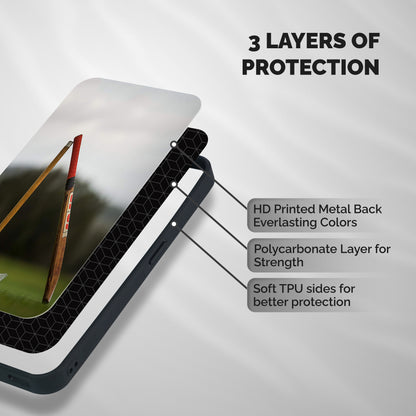 Bat Wicket Shockproof Hybrid Protection (Metal + TPU) Back Case Cover