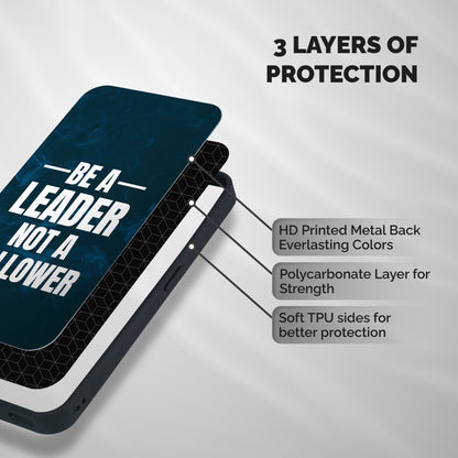 Be A Leader Shockproof Hybrid Protection (Metal + TPU) Back Case Cover