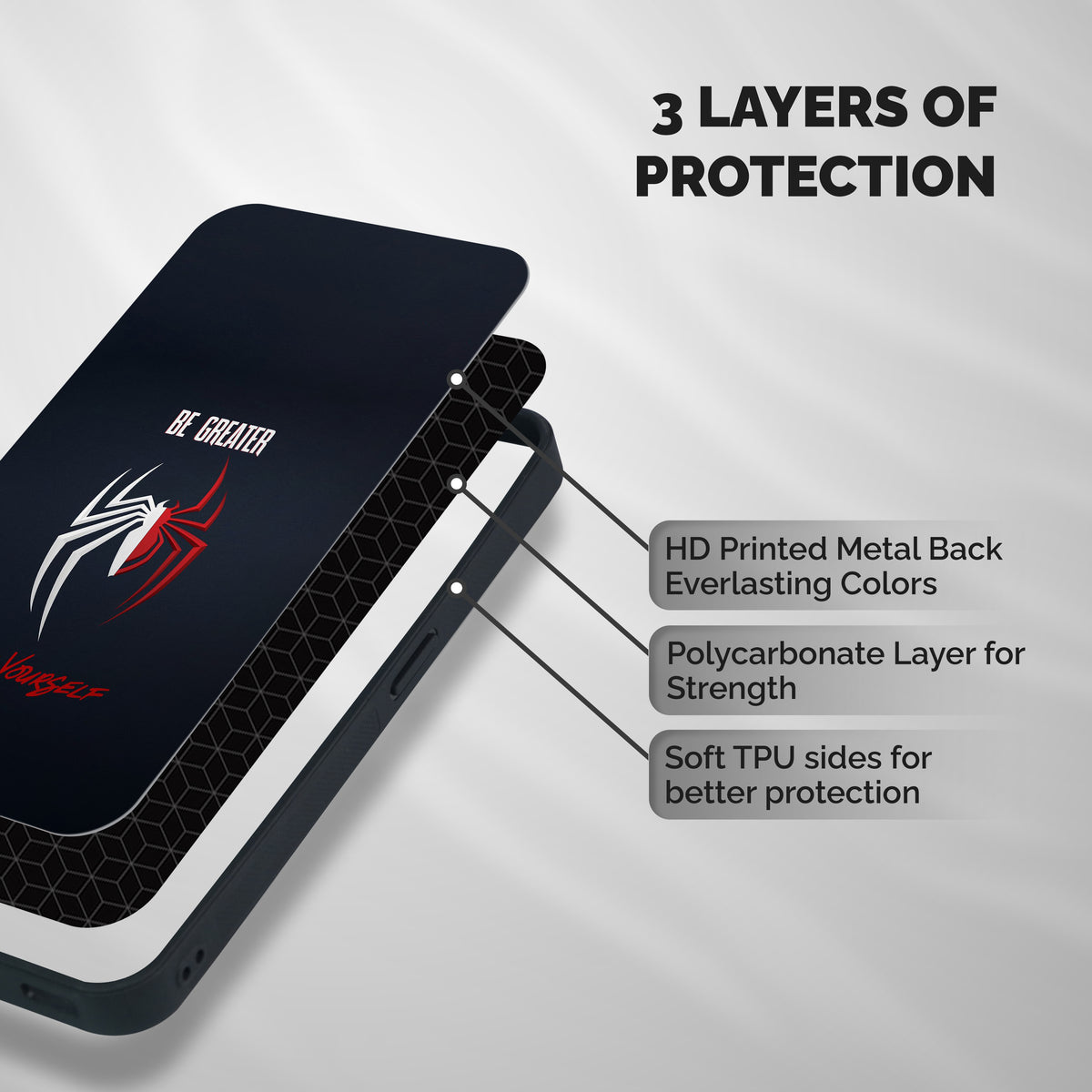 Be Greater Shockproof Hybrid Protection (Metal + TPU) Back Case Cover