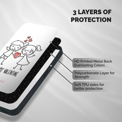 Be My Valentine Shockproof Hybrid Protection (Metal + TPU) Back Case Cover