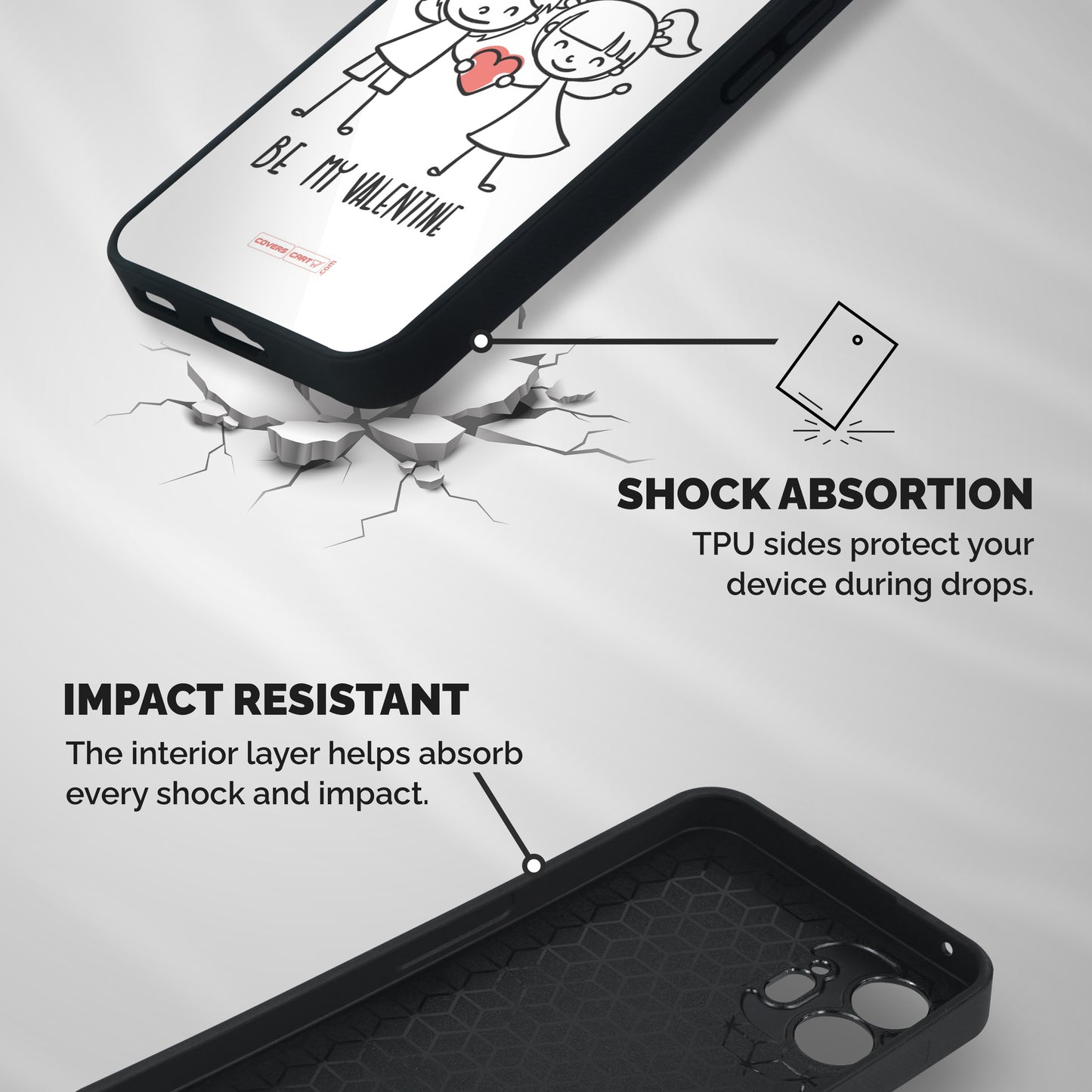 Be My Valentine Shockproof Hybrid Protection (Metal + TPU) Back Case Cover