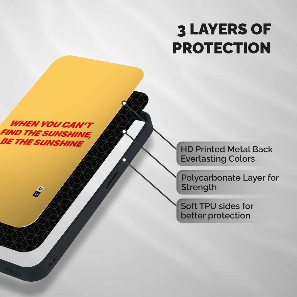 Be The Sunshine Shockproof Hybrid Protection (Metal + TPU) Back Case Cover