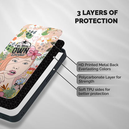 Be Your Own Sparkle Shockproof Hybrid Protection (Metal + TPU) Back Case Cover