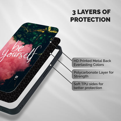 Be Yourself Greens Shockproof Hybrid Protection (Metal + TPU) Back Case Cover