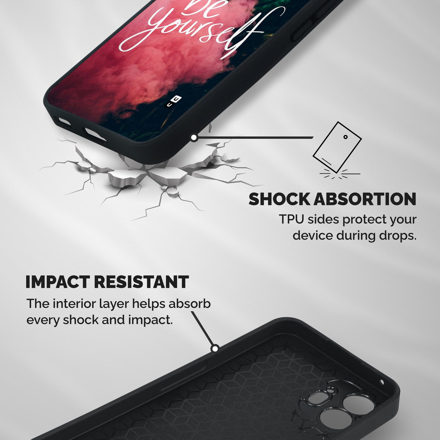Be Yourself Greens Shockproof Hybrid Protection (Metal + TPU) Back Case Cover