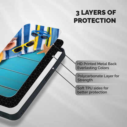 Beach Ready Shockproof Hybrid Protection (Metal + TPU) Back Case Cover
