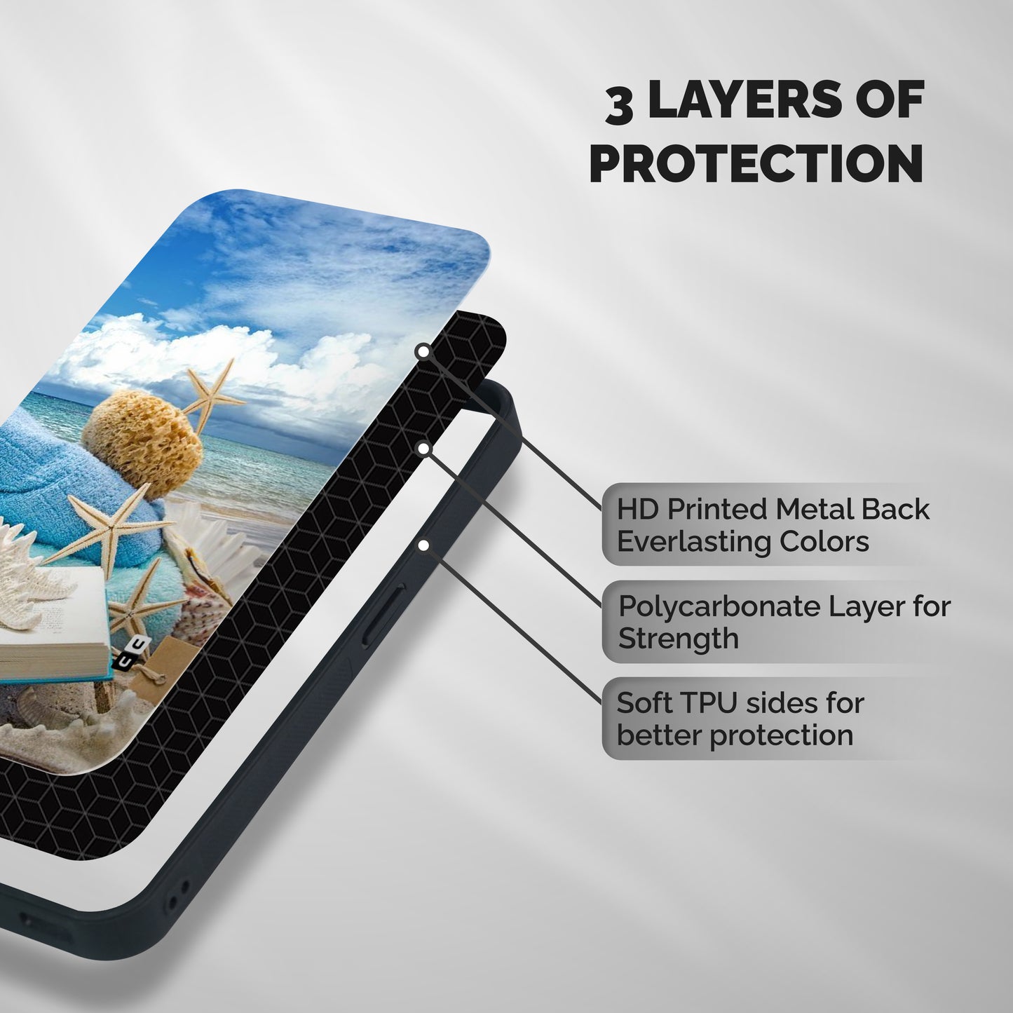 Beach Sky Shockproof Hybrid Protection (Metal + TPU) Back Case Cover